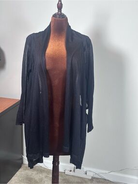 White House Black Market Black Open Cardigan
